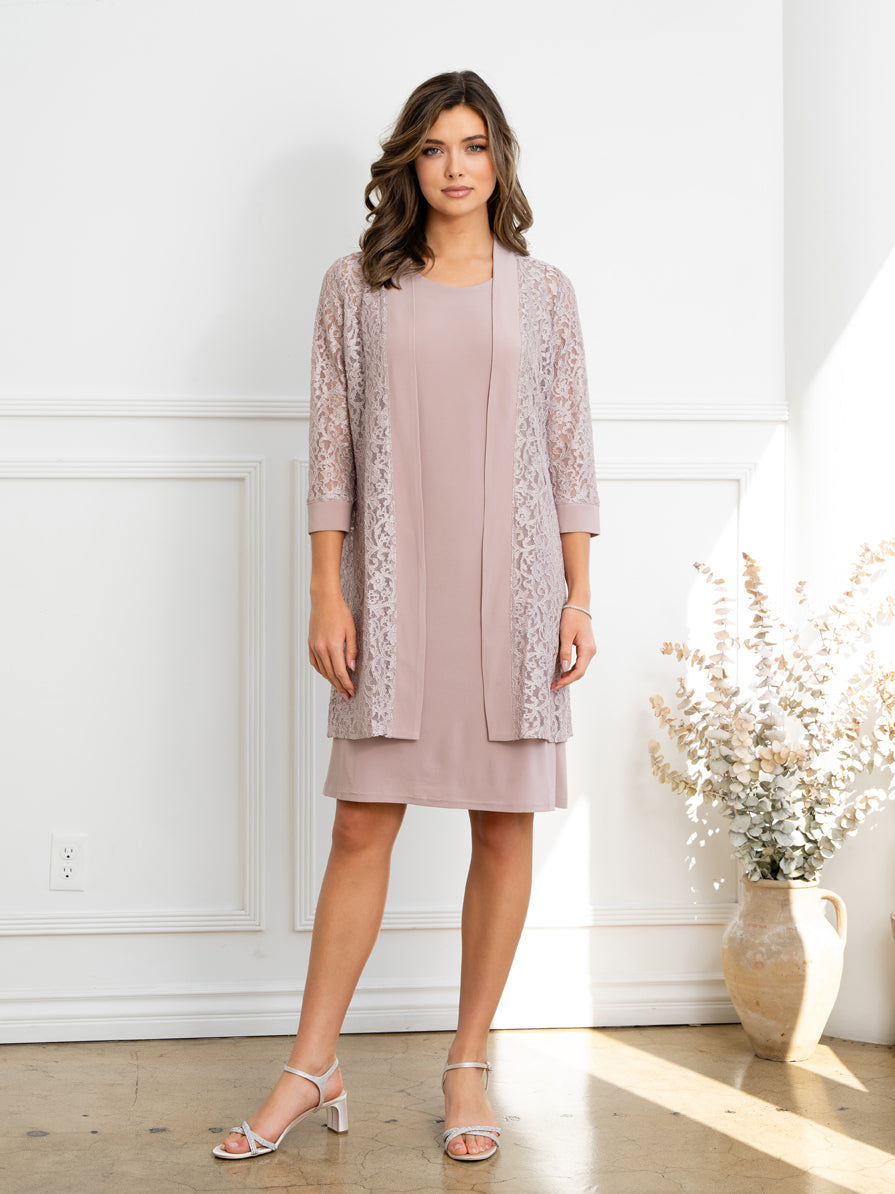 Eva Fashion Mother Of The Bride Dress With Lace Jacket