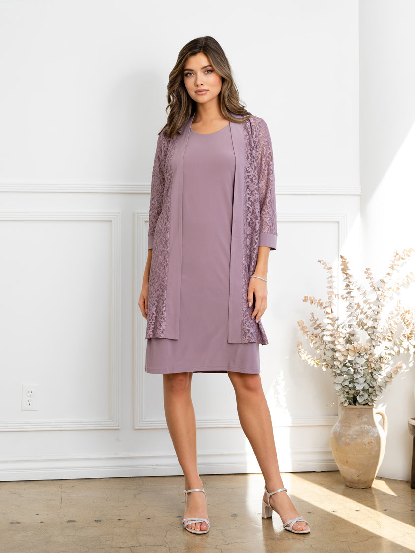 Eva Fashion Mother Of The Bride Dress With Lace Jacket