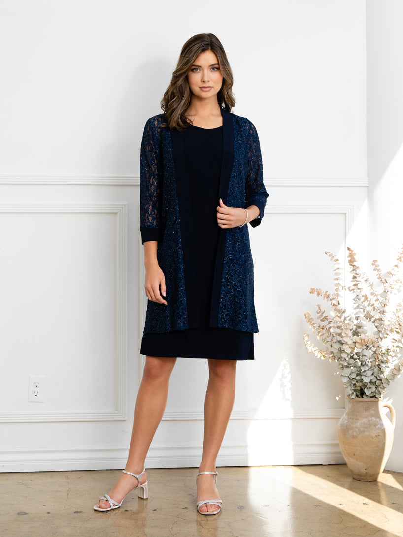 Eva Fashion Mother Of The Bride Dress With Lace Jacket