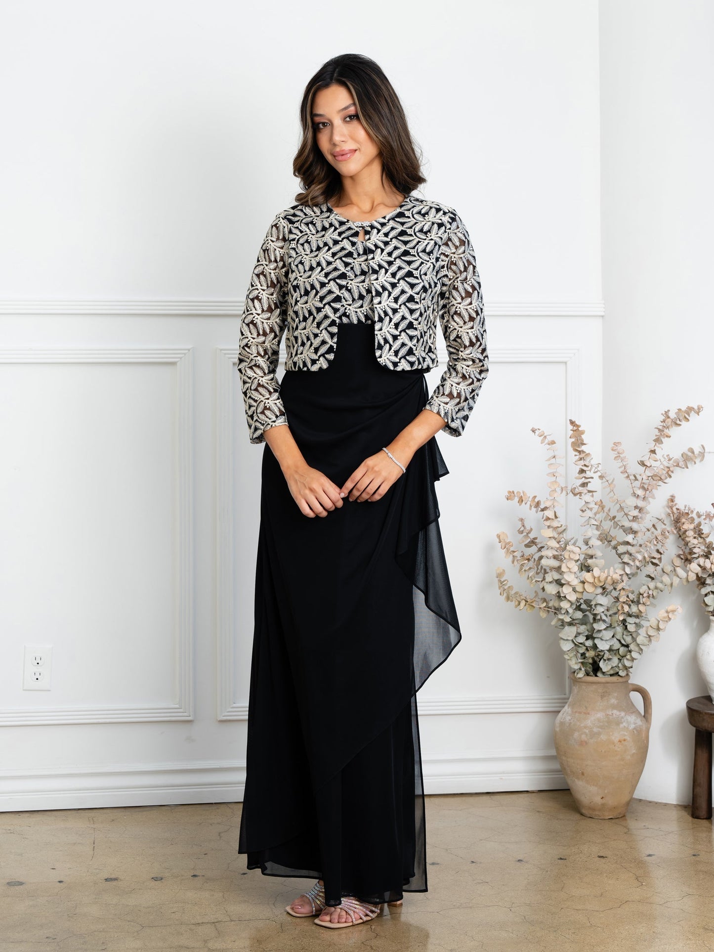 Mother Of The Bride Dress Lace Bolero Set StreetWave Elegant