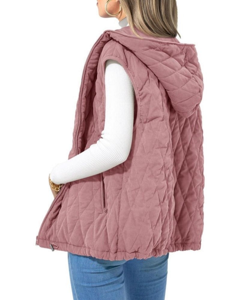 Street Wave Women's Quilted Puffer Vest Hooded Warmth