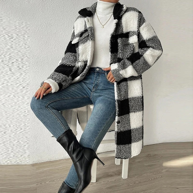 Streetwave Teddy Fleece Plaid Overshirt Cozy Warmth For Cold Weather Outfits Ideal For Casual Winter Looks