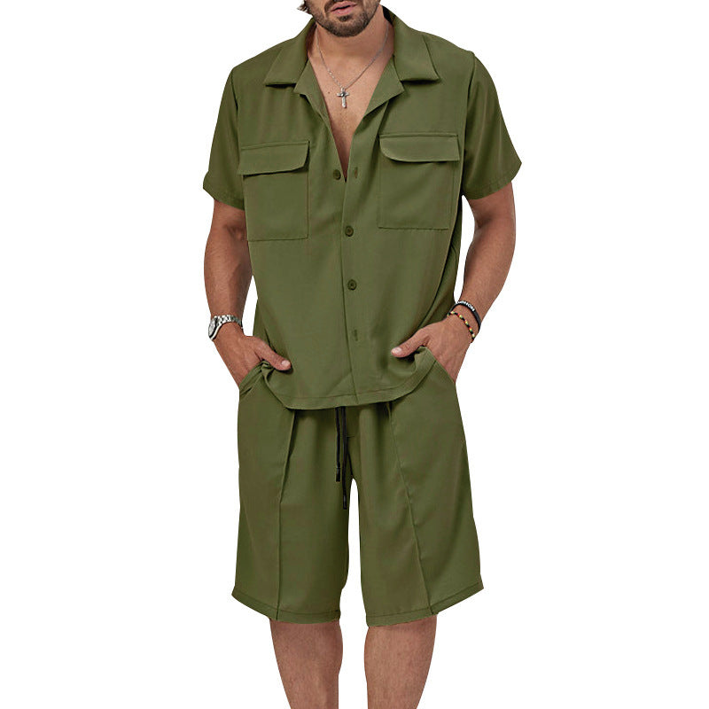 Street-wave Two-Piece Outfit for Men Casual Elegant Set