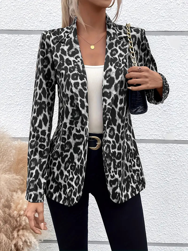 Yulric Leopard Print SingleBreasted Blazer For Women By Streetwave Luxurious Statement Piece Tailored Fit