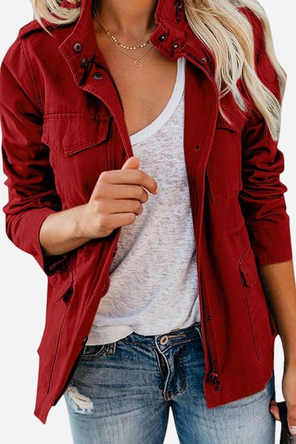 Street-Wave Coffee Brown Transitional Jacket For Women Timeless Warmth And Classic Style