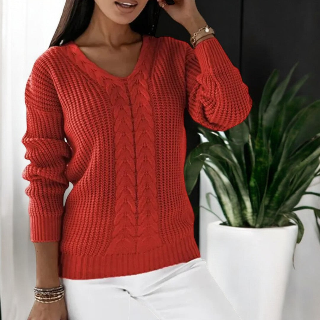 Street-wave Skandi Knit Sweater For Women Cozy Soft Breathable Yarn Everyday Winter Warmth
