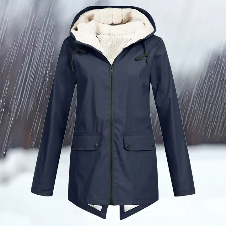 Street-Wave All-Weather Waterproof Hooded Windbreaker With Fleece Lining For Urban Explorers