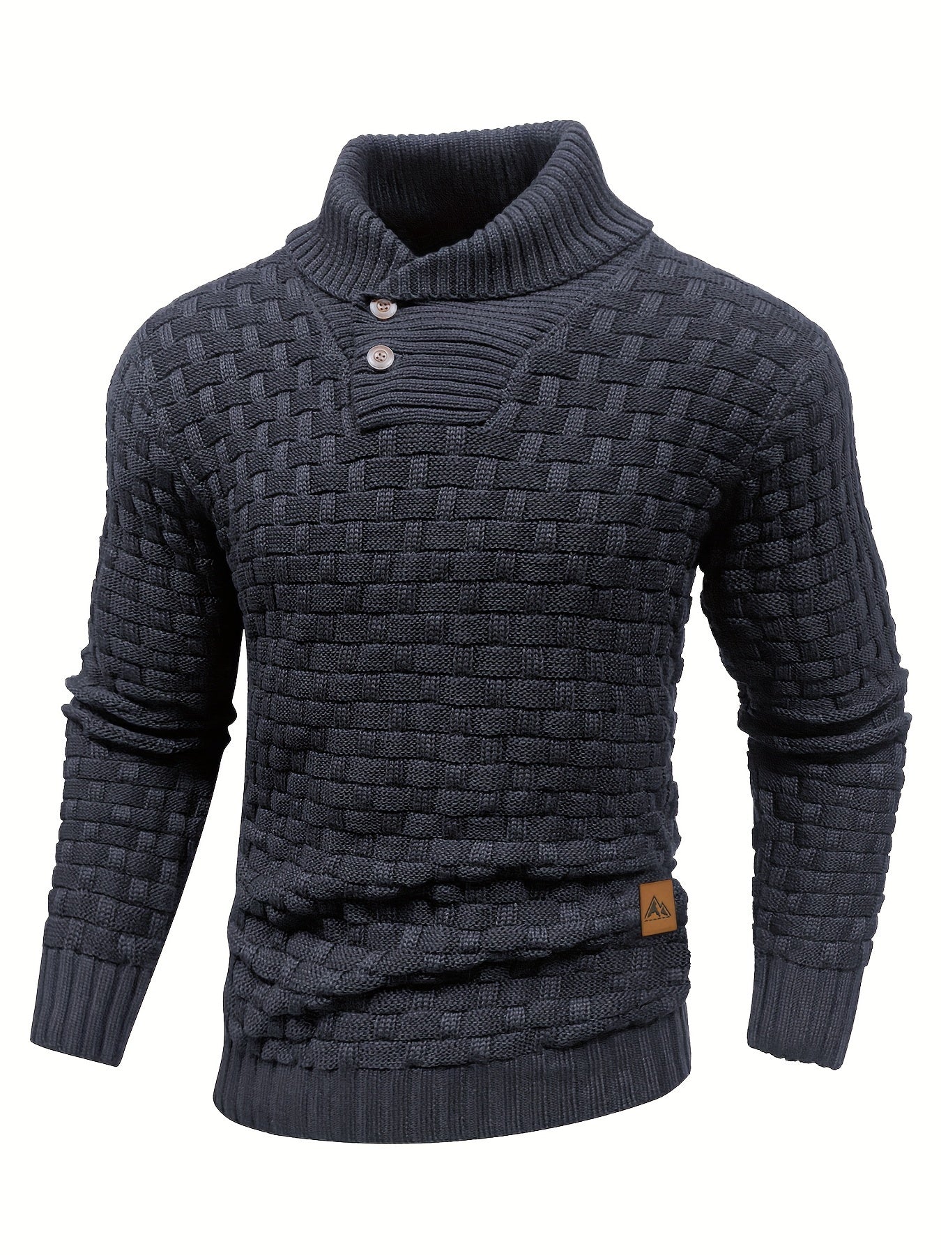 Street-wave Braided Knit Pullover Sweater For Men Classic Comfort Everyday Essential