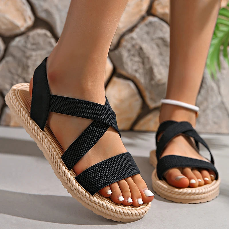 Women's Woven Sandals with Adjustable Straps and Breathable Design