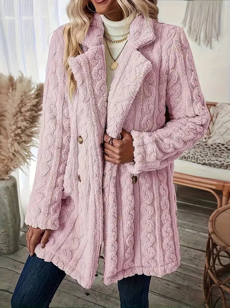 Street-Wave Thermal Coat For Women Soft Cozy Warmth With Long Sleeves Chic Outerwear