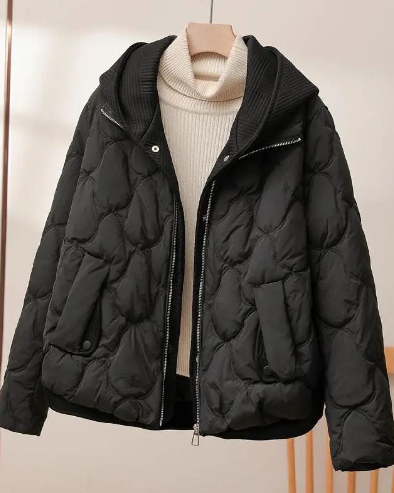 Street Wave Quilted Hooded Puffer Coat For Unisex Winter Weather Warmth And Style
