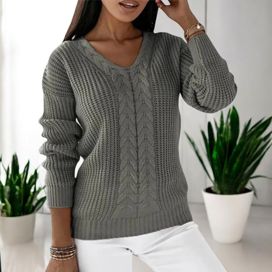 Street-wave Skandi Knit Sweater For Women Cozy Soft Breathable Yarn Everyday Winter Warmth