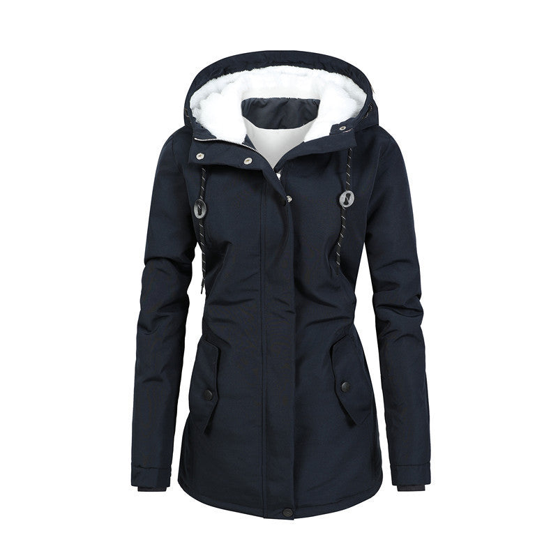 Street Wave Ladies Hooded Fleece Jacket With Soft Cozy Lining For Women Warm And Versatile