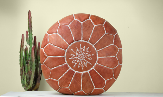 Natural Leather Ottoman Pouf - Street-Wave