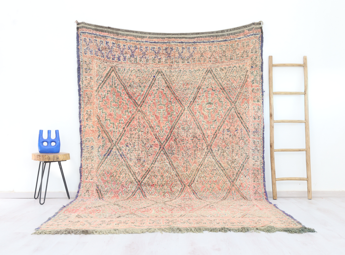 Taghzut Vintage Moroccan Rug  6'3" x9'6" - Street-Wave