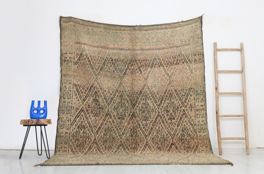 Abarghus Vintage Moroccan Rug  6'8" x8'3" - Street-Wave
