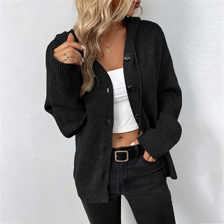 Street-wave Women's Cozy Knit Cardigan - Oversized Soft Grey Layering Essential for Everyday Style