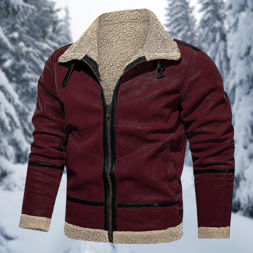 Street Wave Leather Jacket For Men Warm Shearling Lined Premium Rugged Style For Everyday Cold Weather
