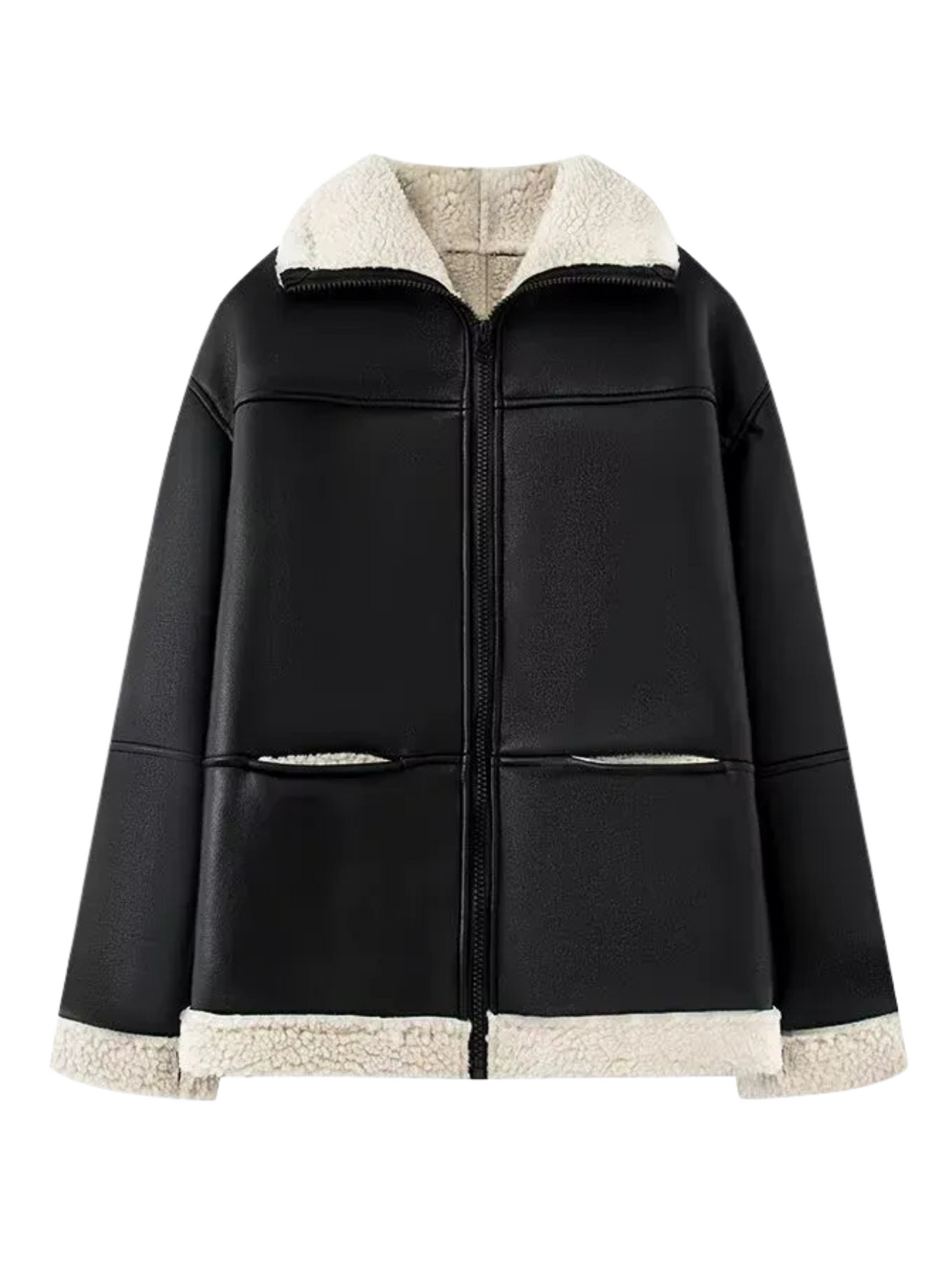Street-Wave Shearling Lined Puffer Coat For Women Cozy Warm Winter Amber With Oversized Silhouette