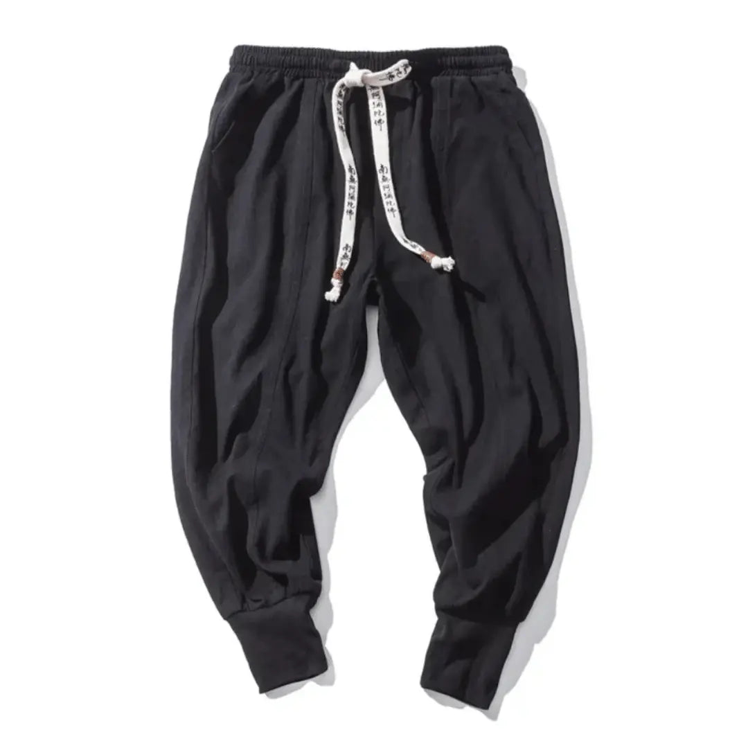 Kenji Japan Style Loose Fit Drawstring Waist Pants With Premium Cotton Blend Trousers For Everyday Streetwear