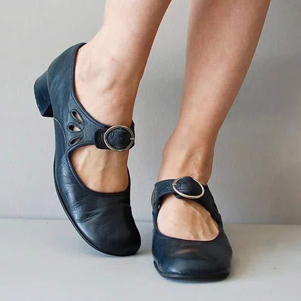 Beatrice Leather Wedge Sandals With Orthopedic Buckle For Women Street Wave All Day Comfort