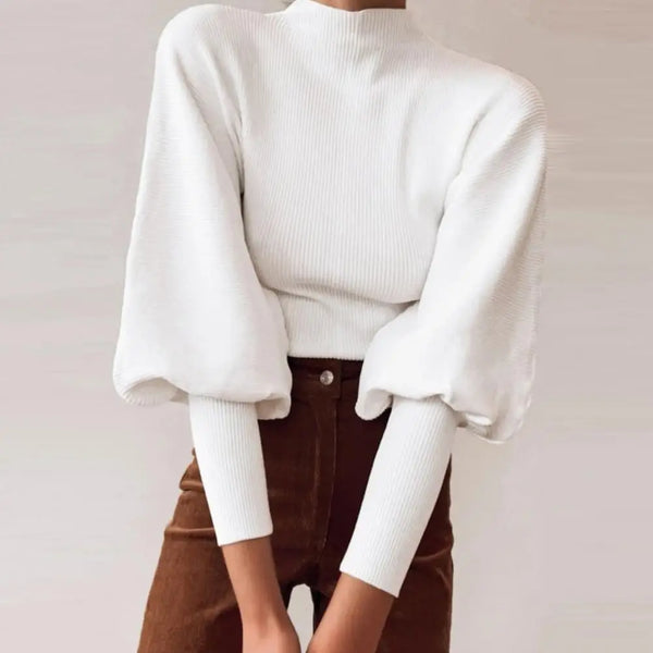 Street-Wave Long Sleeve Knit Pullover For Women Cozy Warmth Durable Fabric Fall Winter