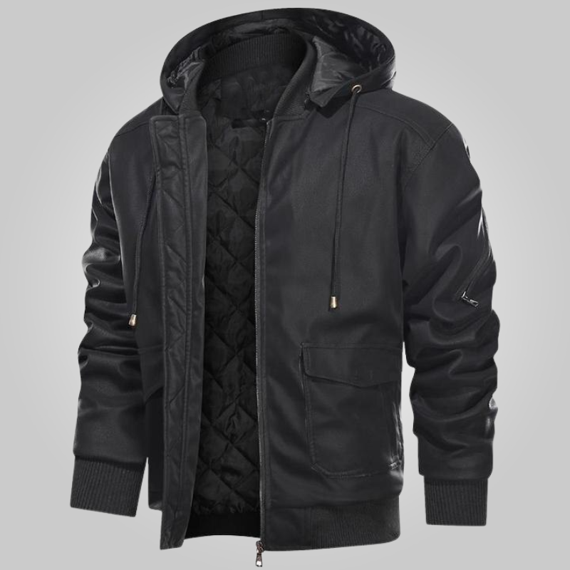 Street-Wave Wilderness Jacket For Men Durable Vintage Biker Style With Quilted Lining