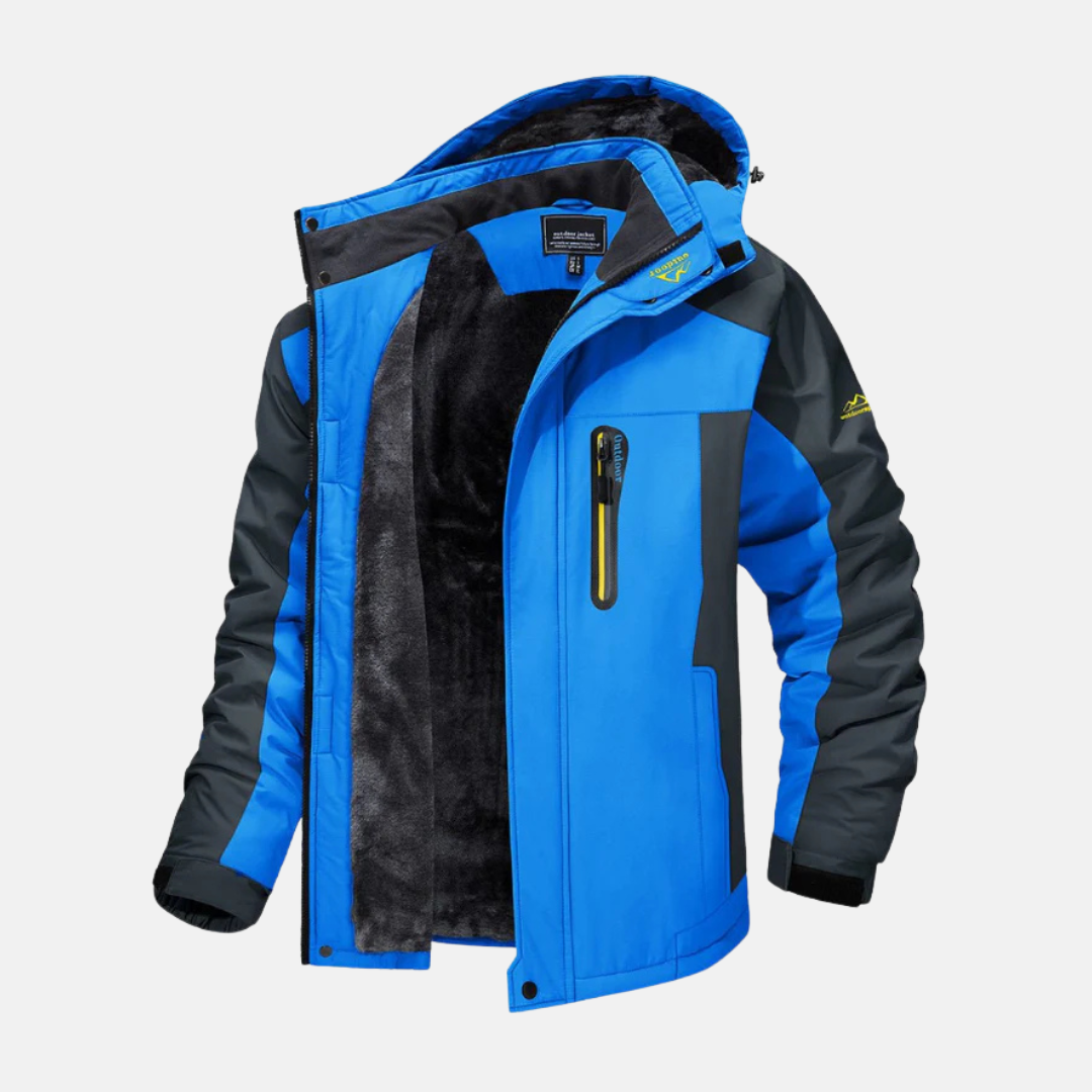 Street-Wave Men's Woven Hip Length Jacket High Stand Collar Fleece Lined