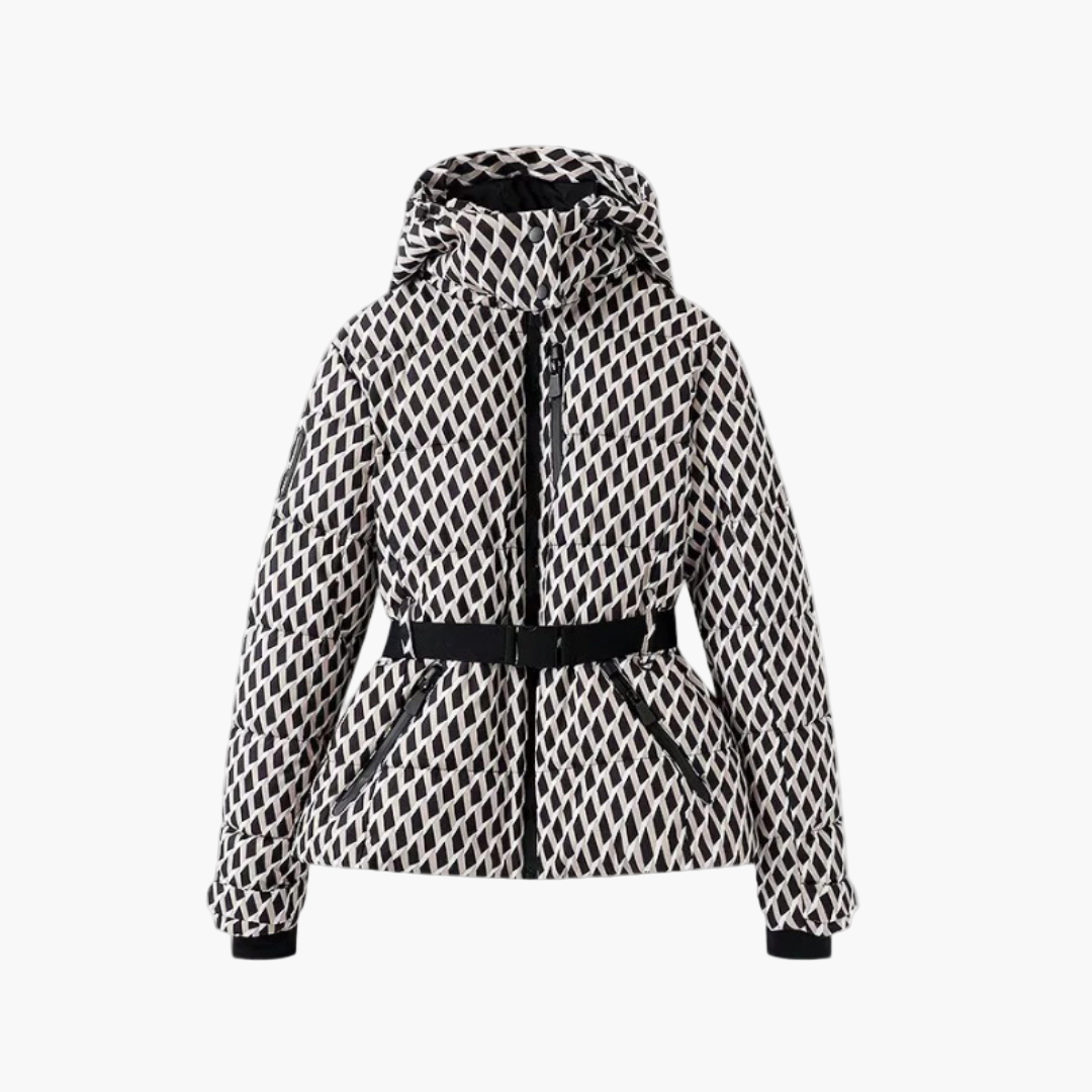 Street Wave Womens Quilted Belted Winter Hooded Warm Coat