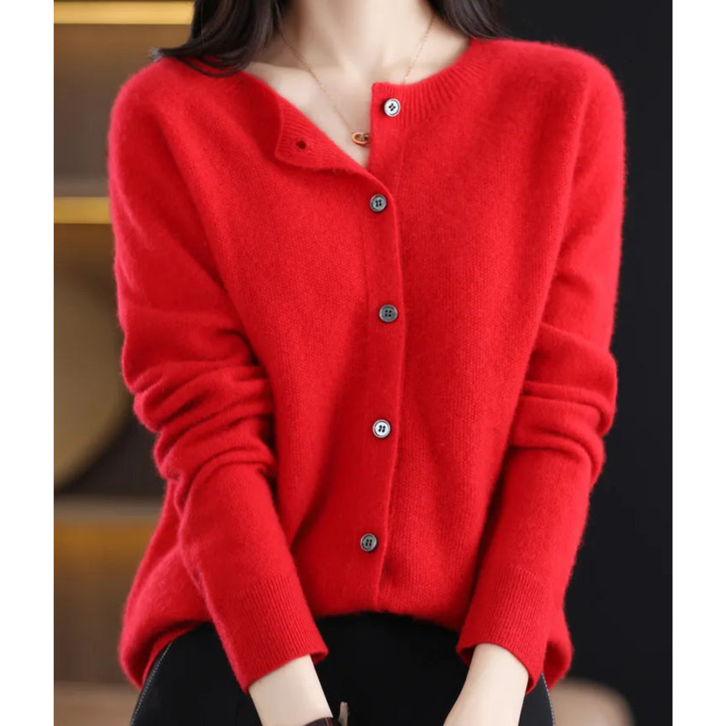Street-wave Amalia Cozy Knit Cardigan Vest for Women - Warm Timeless Style with Button Front