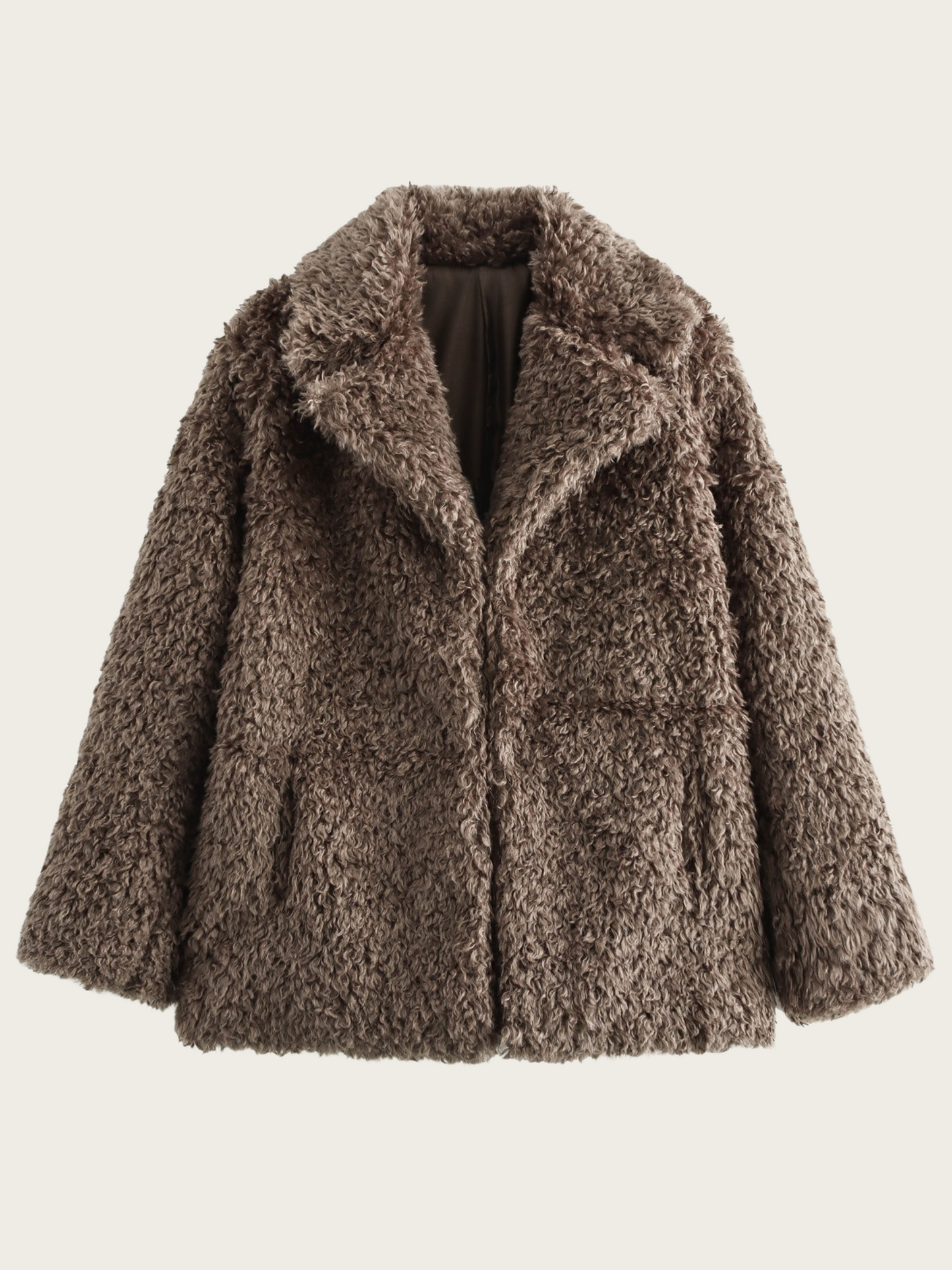 Street Wave Women Teddy Fleece Jacket Rosaura Classic Lapel Cozy Warmth And Comfort