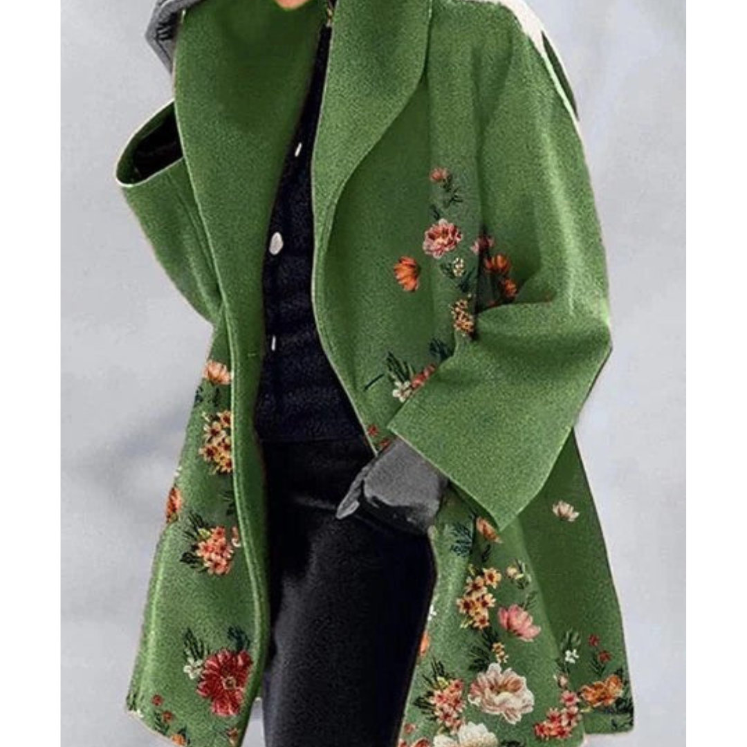 Streetwave Long Floral Embroidered Winter Coat For Women Warm Comfort For Everyday Elegance