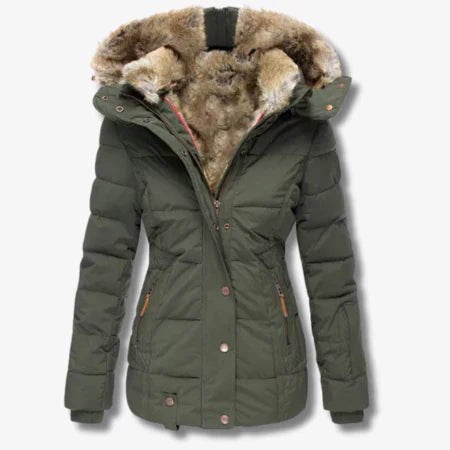 Streetwave Womens Winter Jacket With Hood Zipper Insulated Warmth For Cold Days Everyday Wear