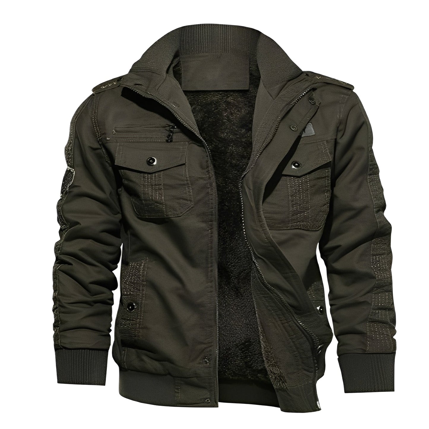 Street-wave Fleece Jacket For Men With Pockets And Cozy Warmth For Everyday Wear