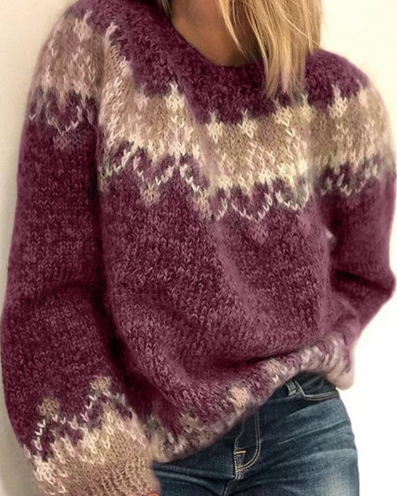 Street-wave Cozy Knit Pullover For Women Soft Warm Comfort With Trendy Chunky Knit Design