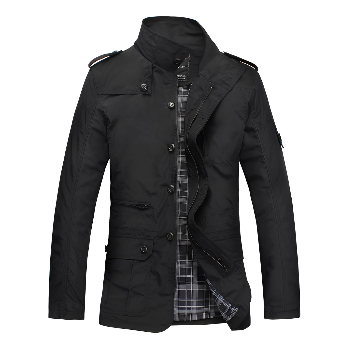 Street-wave Waterproof Mens Winter Jacket With Plaid Lining For All Weather Protection