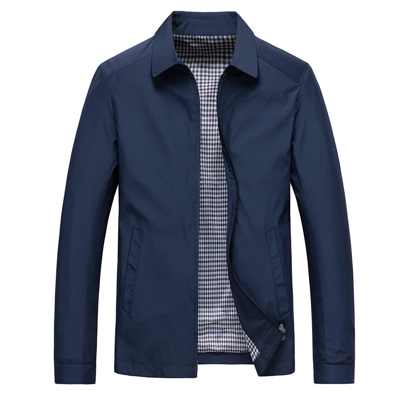 Street-Wave Reversible Jacket For Men Windproof Water Resistant Lightweight Breathable Inner Lining