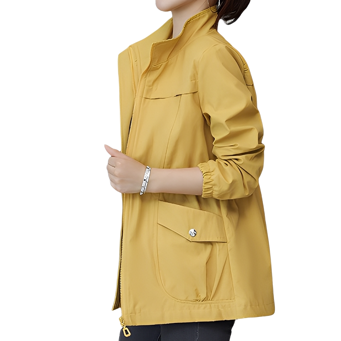 Street-wave Women's Adjustable Waist Jacket for a Tailored Fit, Durable Comfort, Modern Style