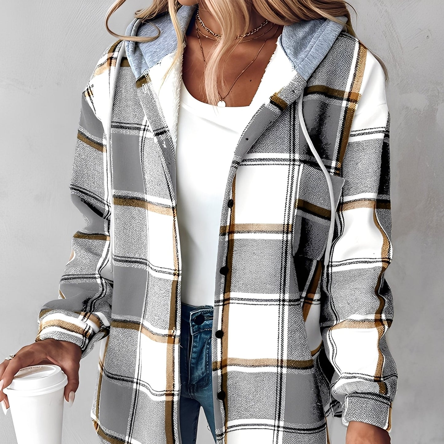 Street-Wave Womens Cozy Hooded Jacket For Cold Weather Soft Warm Fabric Relaxed Fit