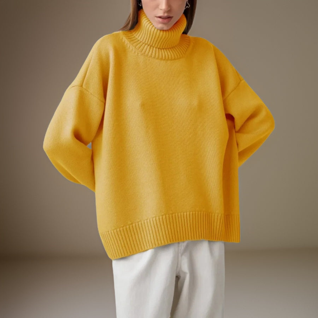 Street-wave Womens Winter Turtleneck Sweater Cozy Knit Elegant Comfort Flattering Fit For Casual Chic