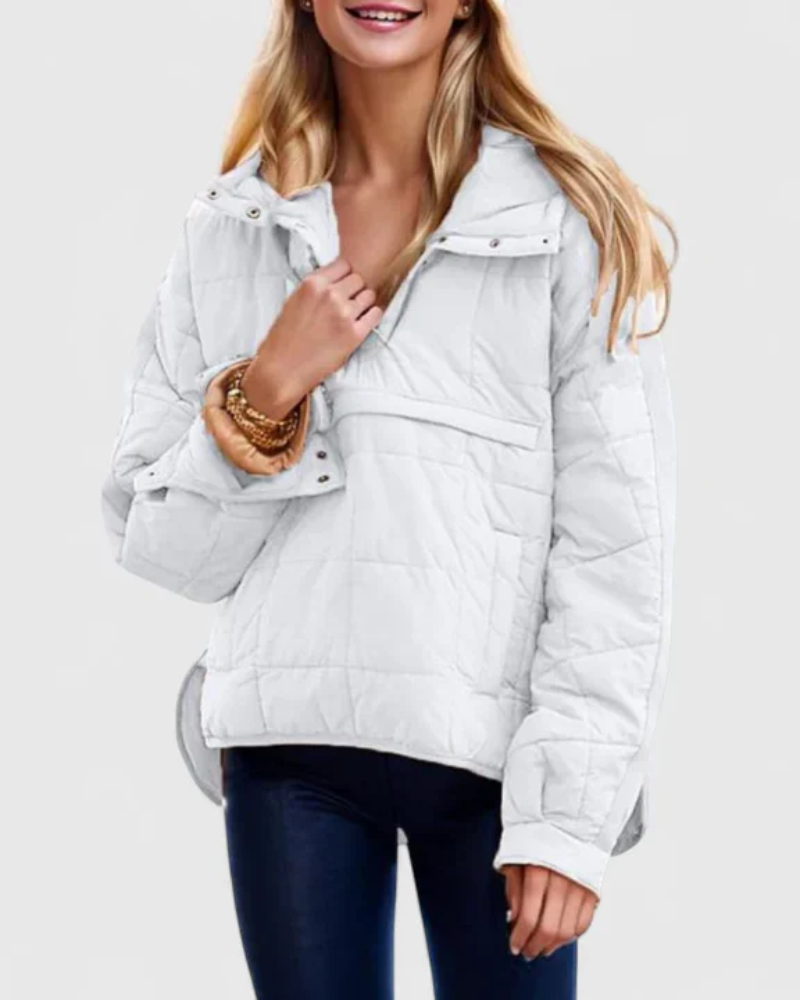Street-Wave Puffer Pullover Jacket for Women, Cozy Warmth With Modern Casual Style