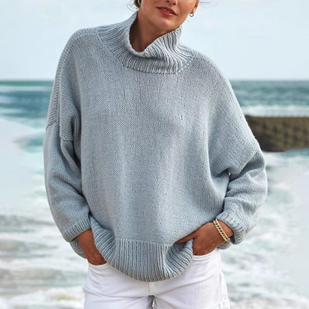 Streetwave Women Turtleneck Sweater Cozy High Neck Pullover For Autumn Winter Effortless Chic
