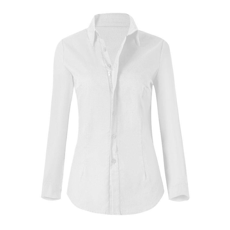 Street-wave Women's Classic Long Sleeve Blouse With Sleek Silhouette For Office And Everyday Wear