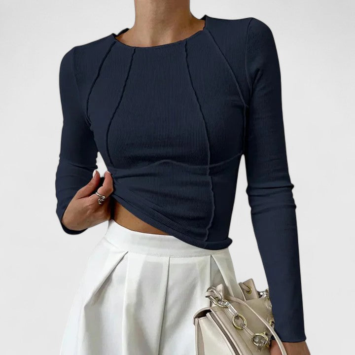 Street Wave Debbie Long Sleeve Top For Women Breathable Cotton Blend Slim Fit