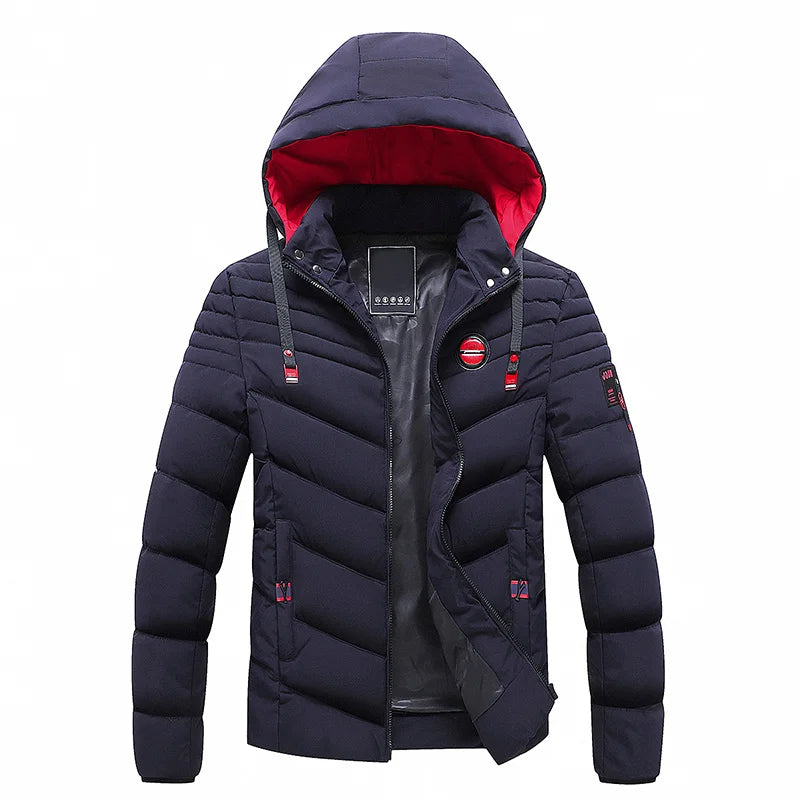 Street Wave Mens Down Jacket Warm Windproof Winter Coat Insulated Outerwear Fashion