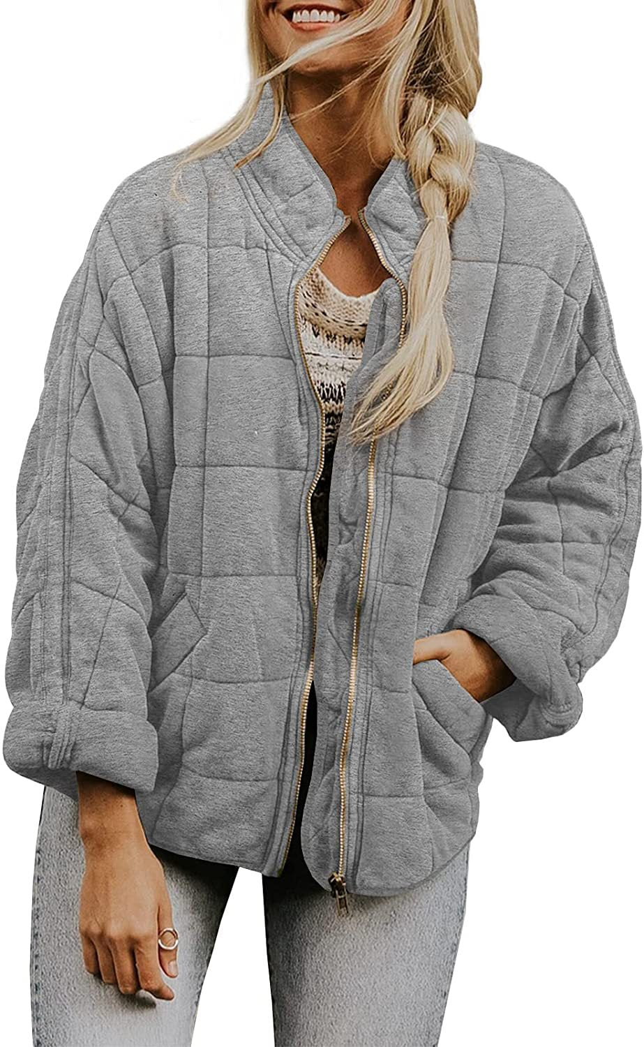 Street-Wave Womens Quilted Warm Jacket With Insulated Lining And Cozy Pockets For Winter
