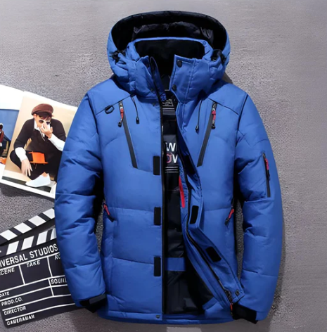 Street-wave Luxurious Down Jacket for Cold-Weather Wearers with Insulated Lining and Adjustable Hood