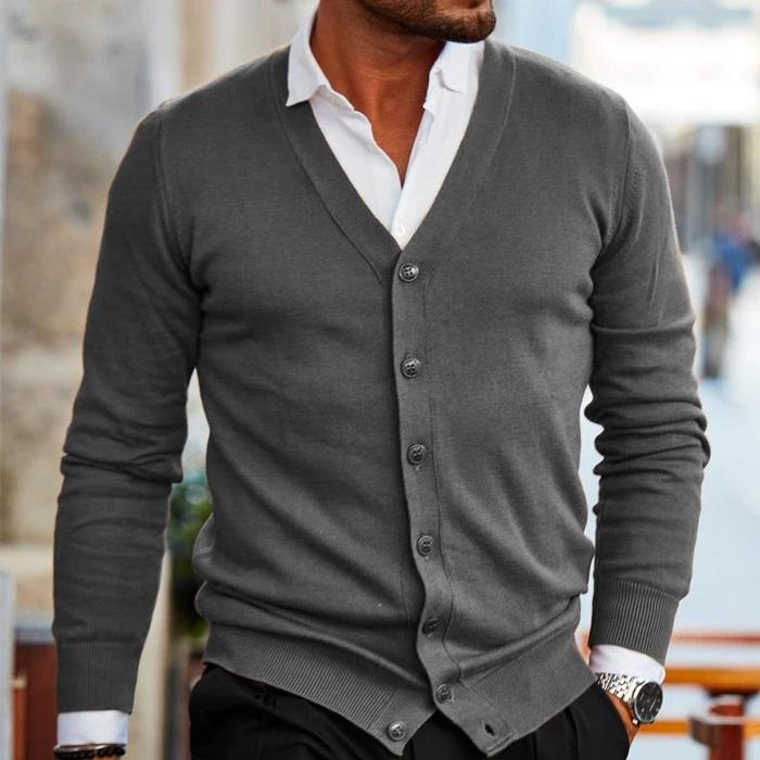 Street-Wave Nordic Knitted Cardigan For Men Cozy Versatile Fall Wear