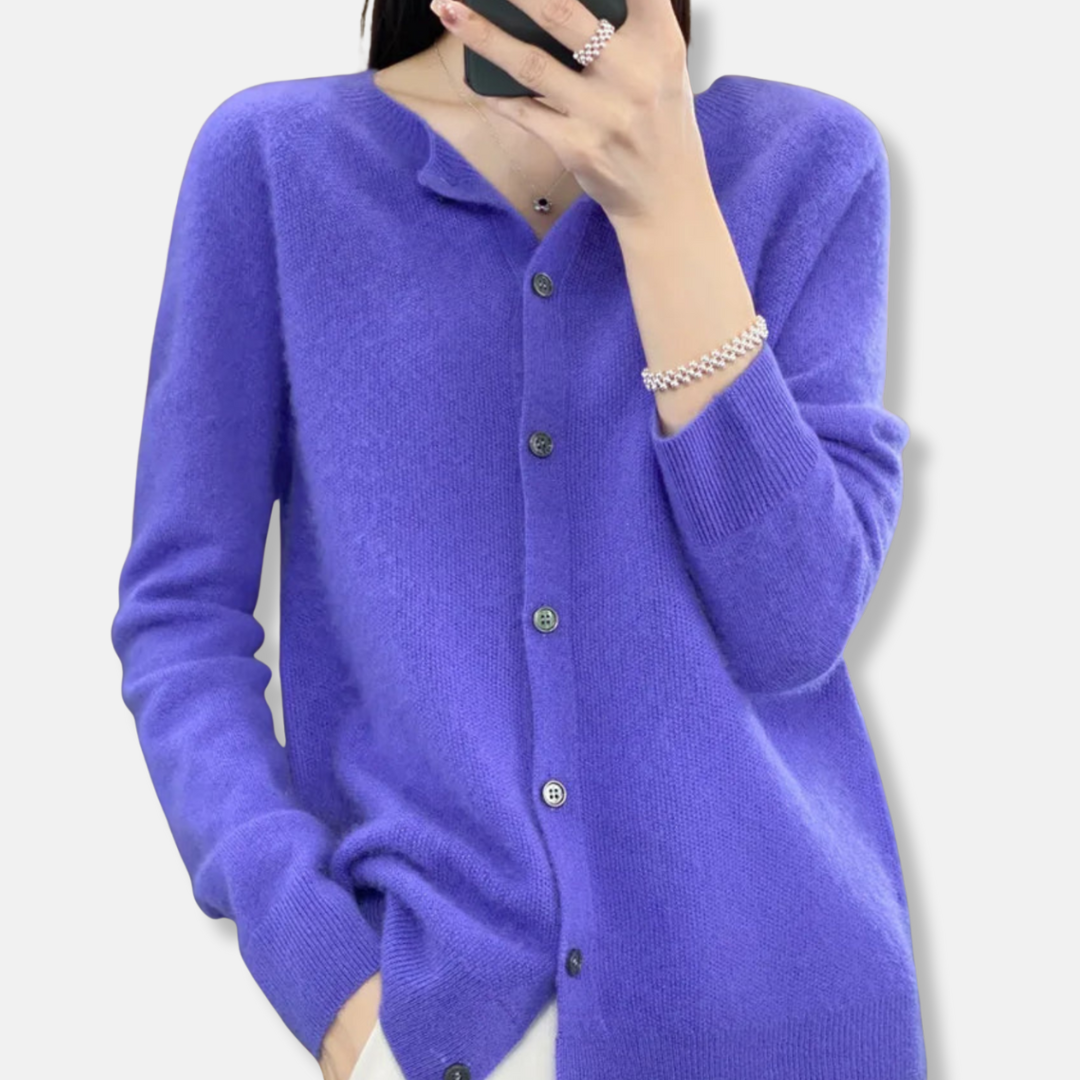 Isla Regular Fit Cardigan Sweater | Button Front Ribbed Sweater
