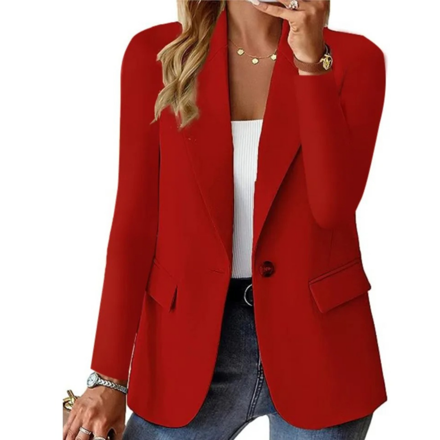 Street-Wave Beige Blazer For Women Premium Comfort All Day Elegant Office Essential